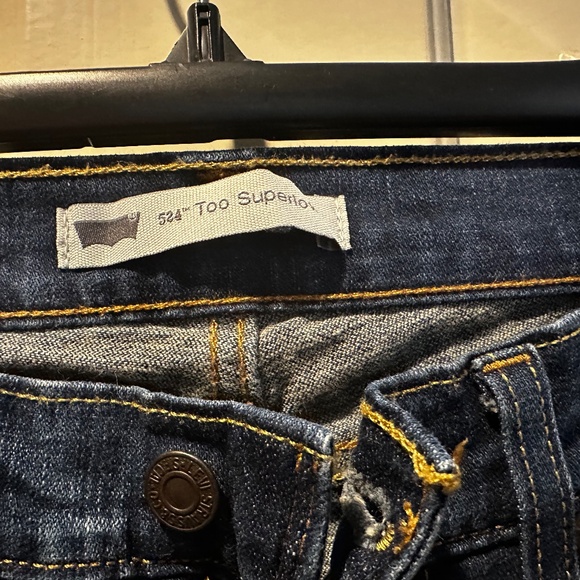 Levi's Too Superlow 524 Boot Cut Dark Wash Jeans Size 29 (?) - Picture 5 of 6